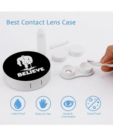 Bigfoot Believe Cute Contact Lens Case - Portable Round Storage Box with Mirror for Outdoor Travel - Buy Online on GoSupps.com