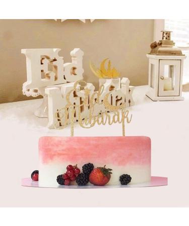 Eid Mubarak Cake Toppers Gold Glitter Ramadan Cupcake Topper Eid -fitr Dessert Decor for Islam Muslim Eid Party Supplies Style 1 - Buy Online on GoSupps.com