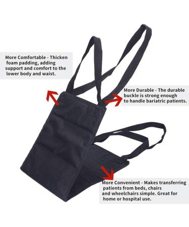 Patient Sling for Disabeld Elderly Non-Slip Lifting Pad for Medical Assistance Transfer Belt with Double Handles Provide Safe Transfers from Cars Bed Wheelchairs - Buy Online on GoSupps.com