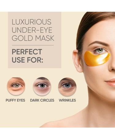 Under Eye Patches - 40 Pairs | Gold Eye Masks with Amino Acids & Collagen for Dark Circles & Puffiness - Buy Online on GoSupps.com