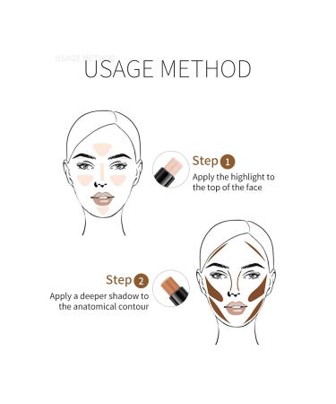 Yeweian 2 Colors Face Concealer Contour Stick 2 in 1 Highlight & Repair Pen - Face Makeup Shading Foundation Cream Pen (02Lotus+Light Brown) - Buy Online on GoSupps.com