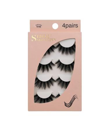 Buy 4 Pairs of 3D False Eyelashes - Reusable Natural Eyelashes Set (G106) | International Shipping - Buy Online on GoSupps.com
