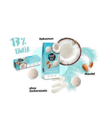 Feel FIT Sugar-Free Coconut Pralines with Almonds - 27g Protein Snack | Healthy Coconut Balls - Buy Online on GoSupps.com