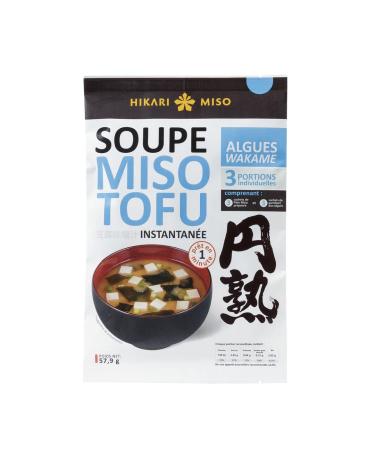 AUCHAN Pack of 3 units *** HIKARI Instant Miso Soup with Tofu and Wakame Seaweed 3 servings 57.9g
