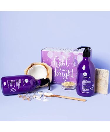 Luseta Purple Shampoo & Conditioner Set for Blonde & Gray Hair - Sulfate & Paraben Free - Infused with Cocos Nucifera Oil - 2x16.9oz - Buy Online on GoSupps.com
