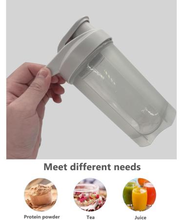 Yayoung 500ml Leakproof Protein Shaker Bottle - BPA Free Fitness Mixer with Sieve & Scale for Smooth Whey Protein Shakes (Gray & White 2 Pack) - Buy Online on GoSupps.com