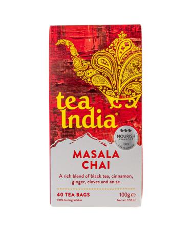 Tea India MASALA CHAI Spiced Tea 40 tea bags Pack of 1
