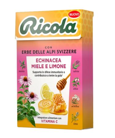 Ricola Ricola - 13 Ricola Herbs Candy - Gluten Free - Honey and Lemon Echinacea - 20 50g Cases