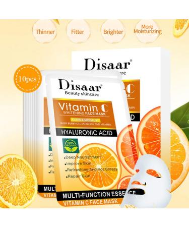 Buy Hyaluronic Acid Face Masks - Anti-Aging Vitamin C Essence (10PCS) - International Shipping Available - Buy Online on GoSupps.com