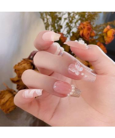 Three Dimensional Butterfly Manicure Patch False Nails Acrylic Fake Nails Full Cover Nails Tips Artificial Finger Manicure Press on nails for Women and Girls - Buy Online on GoSupps.com