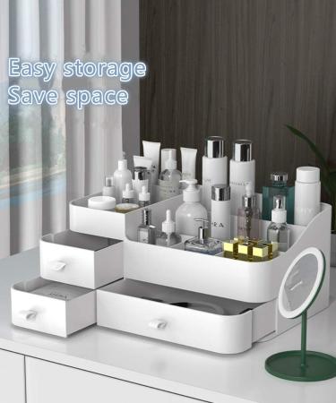 MIUOPUR Large White Makeup Organizer with Drawers for Cosmetics, Jewelry, and Skincare - Buy Online on GoSupps.com