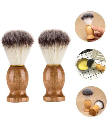 Minkissy 8-Piece Razor & Makeup Brush Cleaning Kit | Beard Care & Shaving Accessories for Men - Wooden Handle & Nylon Wool - Buy Online on GoSupps.com