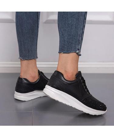 ZBYY Women's Non-Slip Breathable Hidden Sneakers, Size 10.5 - Black Walking Shoes for Gym Fitness - Buy Online on GoSupps.com