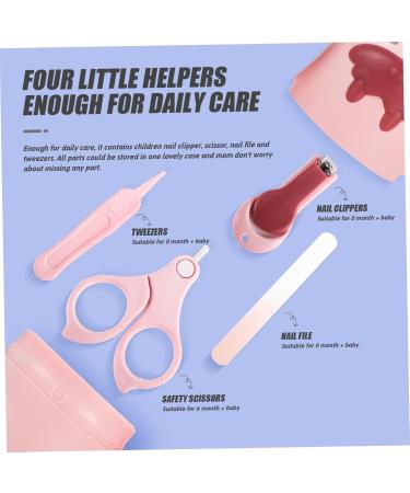 Buy 1 Set Nail Scissors Kit - Safe Manicure Set for Babies | Stainless Steel Nail Clipper & Care Tools in Pink - International Shipping Available - Buy Online on GoSupps.com