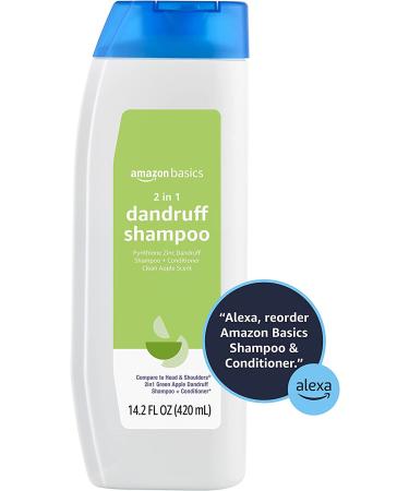 Amazon Basics 2-in-1 Dandruff Shampoo & Conditioner, Green Apple Scent - 14.2 Fl Oz (Pack of 1) - Buy Online on GoSupps.com
