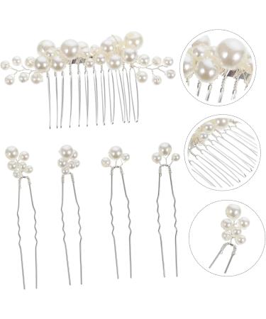 Ipetboom 1 Set Pearl Headpieces for Women Pearl Decor Headpiece for Wedding Decoration Wedding Hair Comb Pearl Hair Clips Hair Jewels for Women Baroque Women's Accessories Metal - Buy Online on GoSupps.com