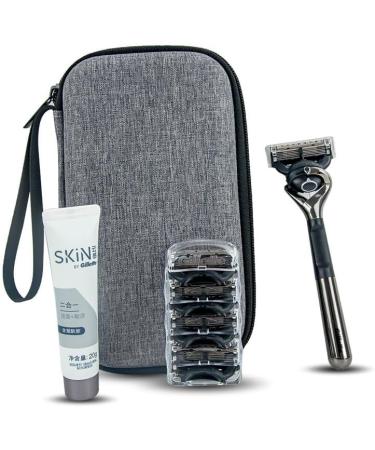 Levigo Manual Razor & Waterproof Storage Bag | Portable Dustproof Compatible with Gillette - Oxford Fabric Gray - Buy Online on GoSupps.com