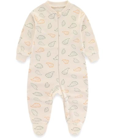 MAMIMAKA Baby Boys 3-6 Months Footed Pajamas - Dinosaur/Hedgehog/Astronaut Print - Buy Online on GoSupps.com