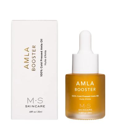 M.S Skincare Amla Booster Oil  100% Cold Pressed Amla Oil  Vegan Skincare.68 fl oz Glass Bottle