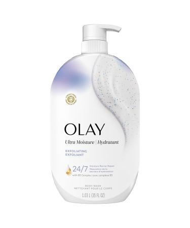 Olay Body Wash for Women Ultra Moisture Exfoliating & Hydrating Formula 24/7 Moisture Barrier Repair For Visibly Healthy Soft Skin Vitamin B3 & Hyaluronic Blend For All Skin Types 35 fl oz - Buy Online on GoSupps.com