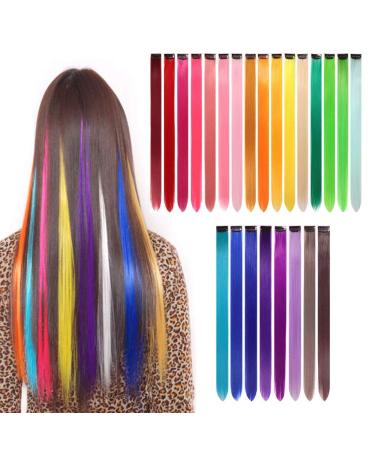 Gotyou Hair Part Party Highlights Colorful Clip 24 Wigs Hair extensions colorful hair extensions clip wig for girls clips pour diy d coration