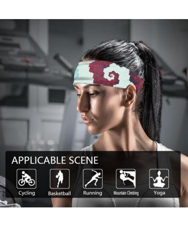 Garronmavis Spiral Pixel Painting Headband for Women Swirl Coral Elastic Wide Headbands Modern Art Fashion Wide Hair Bands Spiral Pixel Coral Painting - Buy Online on GoSupps.com