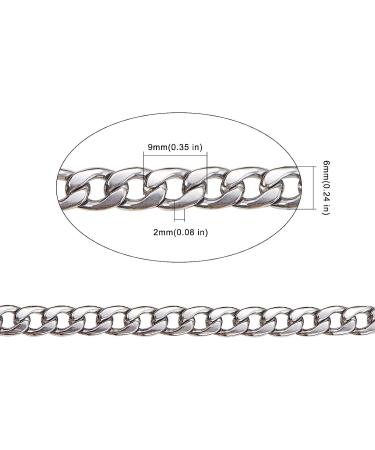 LiQunSweet 33FT Hypoallergenic 304 Stainless Steel Twisted Cuban Curb Chain Roll - 9x6mm 10m Twist Chain for DIY Jewelry Making - Buy Online on GoSupps.com