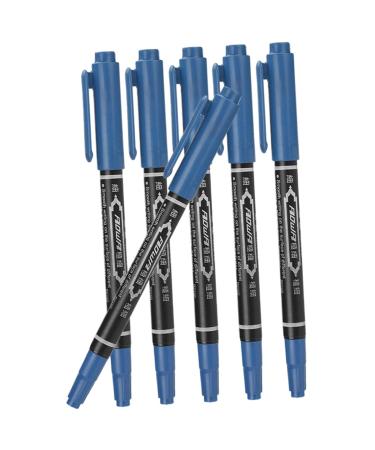 Angoily 6pcs Oil Makers Professional Pen Fine Markers Position Cosmetics -resistant Marking Mark 13.9x1.8cm Blue