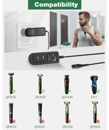 Philips Norelco Oneblade Charger for QP2520 Series | JOVNO 4.3V 70mA Power Cord for Hybrid Electric Razor - Buy Online on GoSupps.com