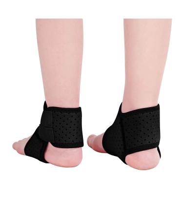 Kids & Teens Ankle Support Braces | Breathable Compression Sleeves for Injury Prevention | Adjustable Stabilizer Wraps - Black Medium (US Size 5-8 - Buy Online on GoSupps.com