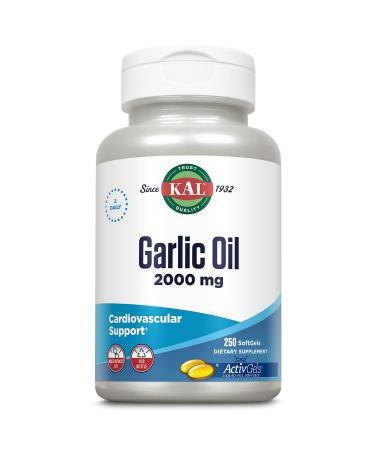 KAL Garlic Oil 2000 Softgels 250 Count 250 Count (Pack of 1)