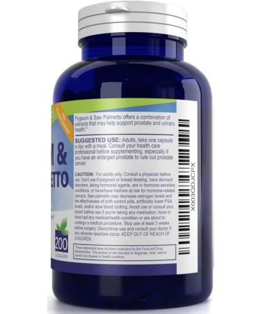 Nutrissence Pygeum and Saw Palmetto 200 Capsules - Men's Health Supplement for Prostate & Urinary Health - 100mg Pygeum, 320mg Saw Palmetto - Buy Online on GoSupps.com