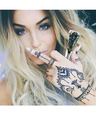 Kenzy Temporary Tattoo India Painting Paste Cone Set with Stencils and Nozzles - Black/Red Brown Body Art Drawing Kit - Buy Online on GoSupps.com