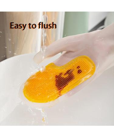 KKRAUS Silicone Cleaning Gloves Reusable Rubber Gloves Kitchen 3 Pairs Dishwashing Gloves with Brush Washing Household Gloves A Orange - Buy Online on GoSupps.com