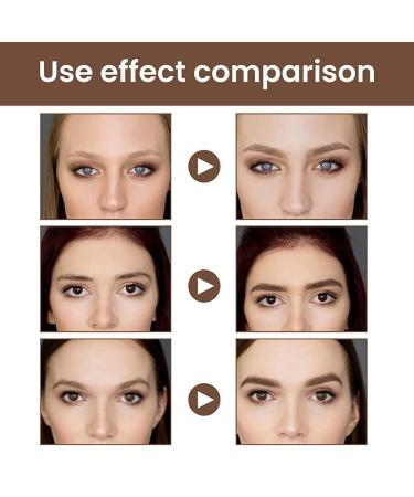 4D Hair Stroke Brow Stamp Brush - Dark Brown | Multifunctional Ultra-Thin Angled Brush for Brow Powders, Creams, Gels, and Waxes - Buy Online on GoSupps.com