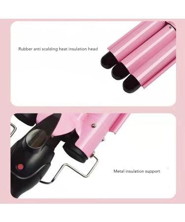 3 Barrel Curling Iron - Fast Heating Ceramic Hair Crimper & Waver Portable Adjustable Temperature Hair Curling Tool for Perfect Waves - Buy Online on GoSupps.com