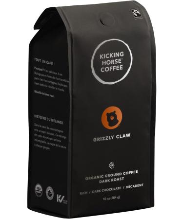 Kicking Horse Coffee Grizzly Claw Dark Roast Ground 284 g - Certified Organic Fairtrade Kosher Coffee & 454 Horse Power Dark Roast Ground 284 g - Certified Organic Fairtrade Kosher Coffee Grizzly Claw Dark Roast Ground Horse Coffee + Dark Roast Coffee - Buy Online on GoSupps.com