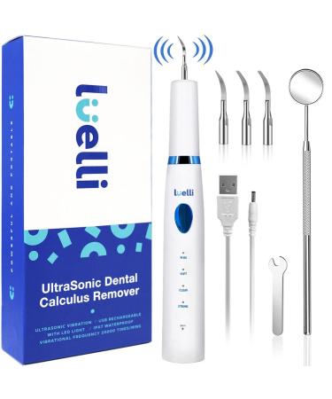 Rechargeable Plaque and Tartar Remover for Teeth 100%-Proven Safe Stainless 3-Adjustable Modes Teeth Cleaning Kit for Adult&Kids, Dental Calculus Remover Dental Stains and Calculus Remover Tool