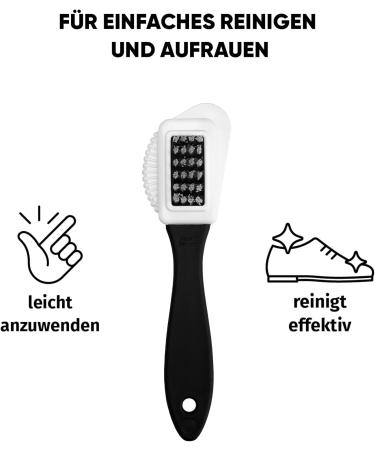 Shoe Cleaning Brush Set 3-Piece - Consisting of Dirt Brush Suede Leather Brush and Suede Leather Cleaning Rubber - Effective Cleaning of All Suede Types - Buy Online on GoSupps.com