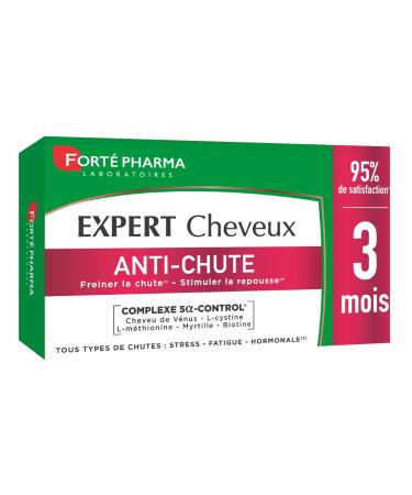 Forté Pharma - Anti-Loss Expert | Hair Supplement - All Types of Hair Loss | Strength and Density Objective | 3 Month Format = 90 Tablets