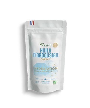 Valebio Organic Sea Buckthorn Oil | Skin and Mucous Membrane Hydration | Rich in Omega 3 6 7 & 9 | 60 Capsules | Made in France | Valebio