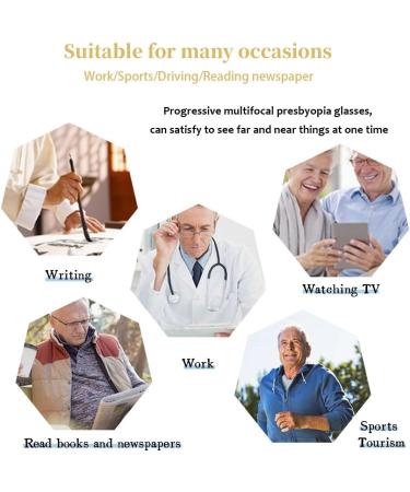 VAKUUM Progressive Multifocus Reading Glasses - Blue Light Blocking Trifocal Eyewear for Reading & Sports (2.5x Transparent) - Shop Now - Buy Online on GoSupps.com