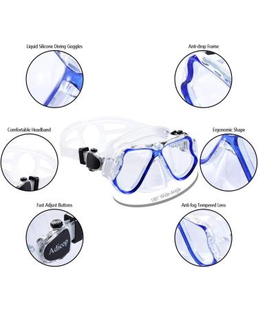 Kids Mask Fin Snorkel Set | Panoramic Snorkel Mask & Fins for Boys and Girls | Ideal for Snorkeling, Swimming, Freediving | Age 3-7 | Blue - Buy Online on GoSupps.com