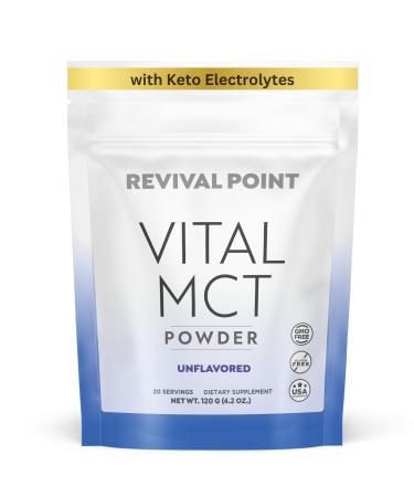 Premium Unflavored MCT Oil Powder with Keto Electrolytes- Creamer for Coffee Tea and Shakes- Includes 15x Bioavailable Chromium Picolinate C10 and C8 MCT Oil Derived from Coconuts 120 Grams