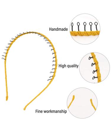 Framendino Ribbon Wrapped Metal Headbands - 10 Pack Hair Hoop with Teeth Comb for Women & Girls - Buy Online on GoSupps.com
