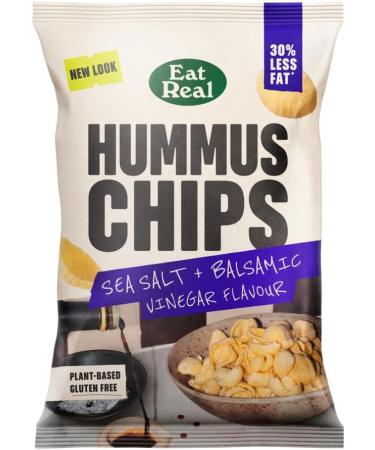Eat Real Hummus Chips Sea Salt & Balsamic Vinegar 10 x 110g Gluten-Free Crisps Multipack Vegan-Friendly Healthy Plant-Based Snacks Sea Salt Balsamic Vinegar 11 g (Pack of 10) - Buy Online on GoSupps.com