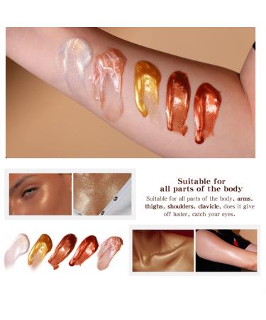 Shimmer Body Oil Highlighter - Waterproof Luminizer for Face & Body (01 Pearl White) - Buy Online on GoSupps.com