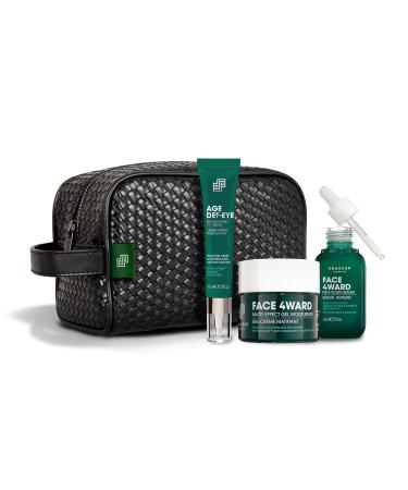 Shakeup - 4-Piece Mens Anti-Aging Gift Set Age Def-Eye Lifting Eye Cream Pro-Youth Serum Matte-Effect Moisturiser Plus Wash Bag The Age Defying Kit