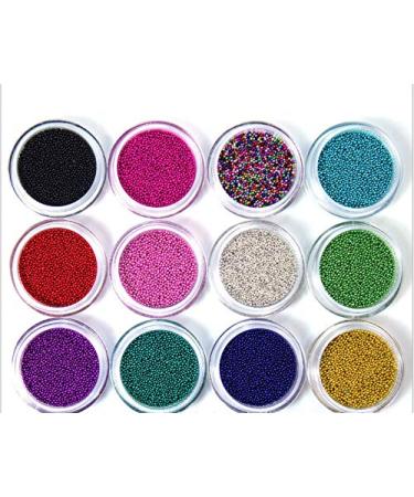 YesLady 12 Colors Nail Art Caviar Beads 3D Craft Micro Eye Makeup Gems Decoration 12Colors Caviar Beads