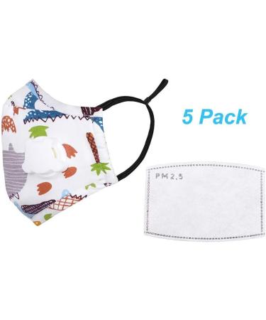 5 Pieces Kids' Anti Pollution Mouth Covers Cartoon Cotton Half Face Mouth Children Reusable Washable Facial Decoration with Breathable Filters Mouth Cover Couple Seamless Outdoor Riding - Buy Online on GoSupps.com